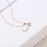 Seashell and Starfish Double Pendant Necklace