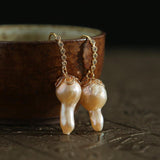 “Recall the History” Natural Shape Pearl Earrings