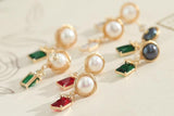 Drop and Dangle Multicolor Pearl Earrings