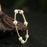 Classy White Pearl Cuff Bracelet