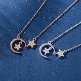 We Are Like Moon and Star 925 Sterling Silver Necklace