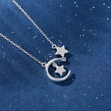 We Are Like Moon and Star 925 Sterling Silver Necklace