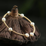 Classy White Pearl Cuff Bracelet