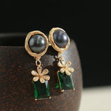 Drop and Dangle Multicolor Pearl Earrings