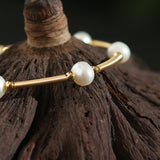 Classy White Pearl Cuff Bracelet