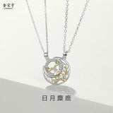 We Are Like Moon and Star 925 Sterling Silver Necklace