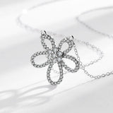 Love Gift 925 Sterling Silver Five Petal Flower Necklace