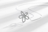 Love Gift 925 Sterling Silver Five Petal Flower Necklace