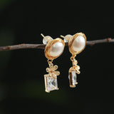 Drop and Dangle Multicolor Pearl Earrings