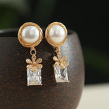 Drop and Dangle Multicolor Pearl Earrings