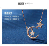 We Are Like Moon and Star 925 Sterling Silver Necklace