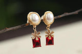 Drop and Dangle Multicolor Pearl Earrings