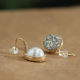 Crystal Drop Pearl Earrings