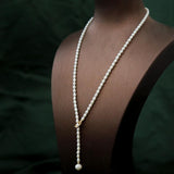 Stunning Sparkle Pearl Y-Shaped Necklace