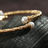 Inspirational Natural Shape Pearl Cuff Bracelet