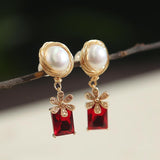 Drop and Dangle Multicolor Pearl Earrings