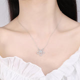 Love Gift 925 Sterling Silver Five Petal Flower Necklace