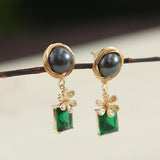 Drop and Dangle Multicolor Pearl Earrings