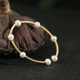 Classy White Pearl Cuff Bracelet