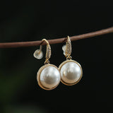 Crystal Drop Pearl Earrings