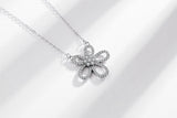 Love Gift 925 Sterling Silver Five Petal Flower Necklace