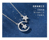 We Are Like Moon and Star 925 Sterling Silver Necklace