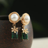 Drop and Dangle Multicolor Pearl Earrings