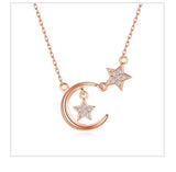 We Are Like Moon and Star 925 Sterling Silver Necklace