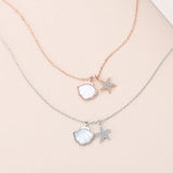 Seashell and Starfish Double Pendant Necklace