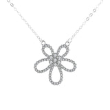 Love Gift 925 Sterling Silver Five Petal Flower Necklace